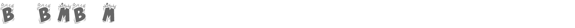 Sample characters Bing Bam Boum Font